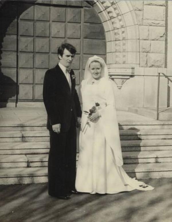 Tom Savage and Terry Prone on their wedding day. Irish Examiner columnist Terry Prone's new memoir, 'Caution To The Wind', is out now.
